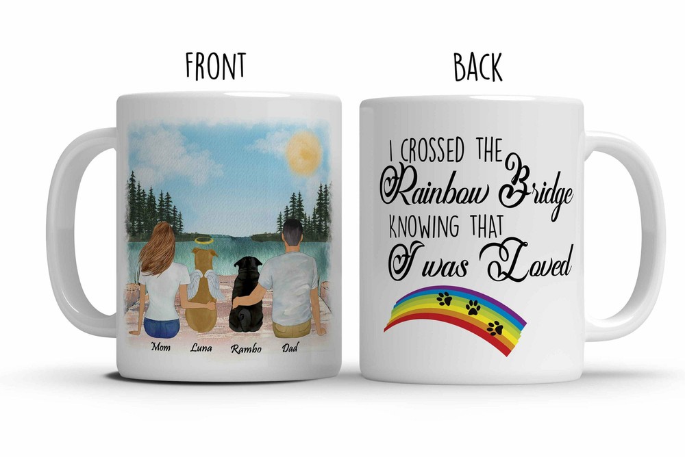 Personalized Dog Memorial Family Gift Dog Mom Dog Dad Gift Rainbow Bridge Gift