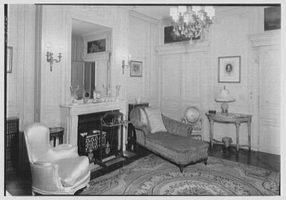 Photo:New York City NY 1951 A Hamilton Rice Residence Boudoir Interior