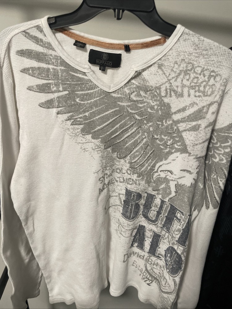 Y2K Buffalo David Bitton White Thermal Long Sleeve