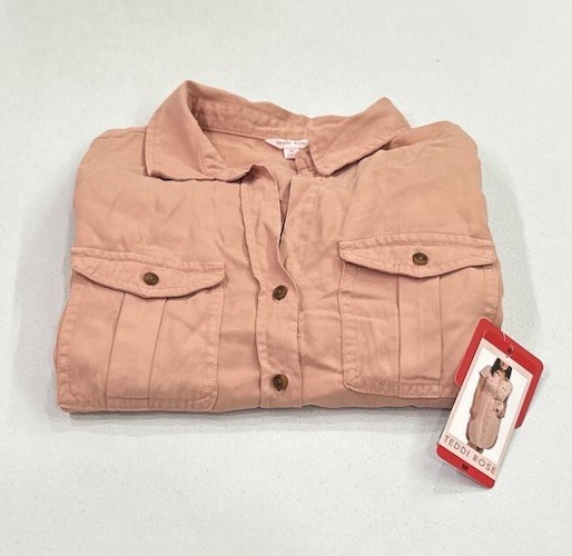 Teddi Rose Women's Tencel Shirt Dress, Terracotta, Size M