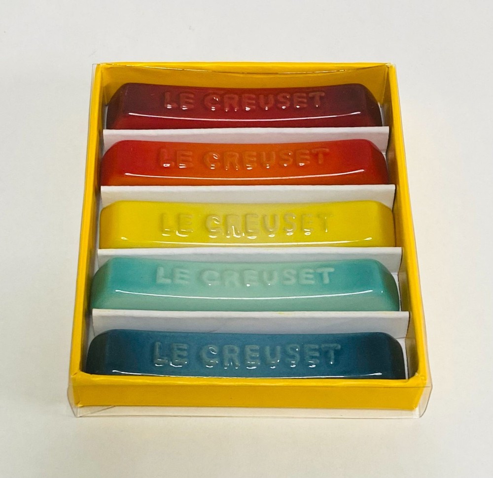 Le Creuset Rainbow Chopstick Rest Set of 5 Colorful Cutlery Holders