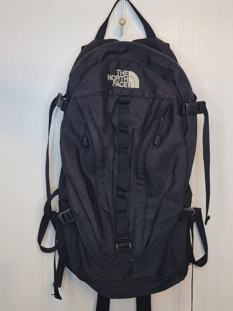 The North Face Hot Shot Backpack Black Vintage Daypack Hiking Travel School Bag