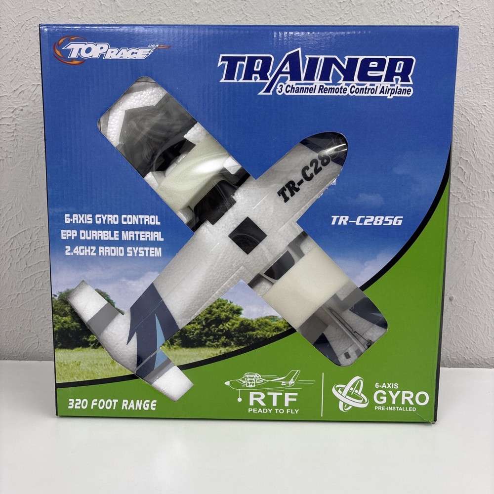 Top Race Remote Control Airplane - RC Plane 3 Channel Battery-Powered - Radio