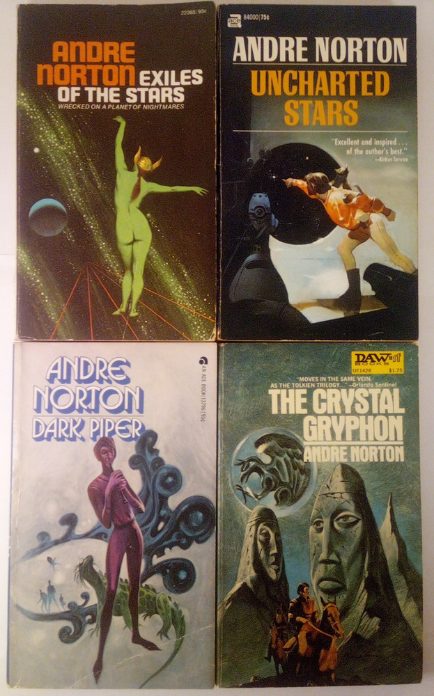 VTG Lot 4 Science Fiction Books by Andre Norton  Exiles of The Stars 1960s 1970s