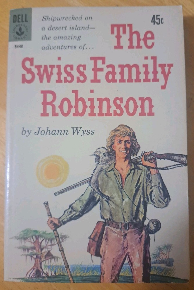 Vintage Swiss Family Robinson book, Dell Paperback, 1967, Johann Wyss