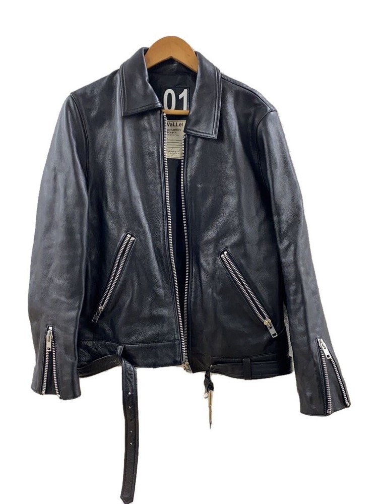 Men's Black Leather Blouson Jacket CW-R-1 Style 1306