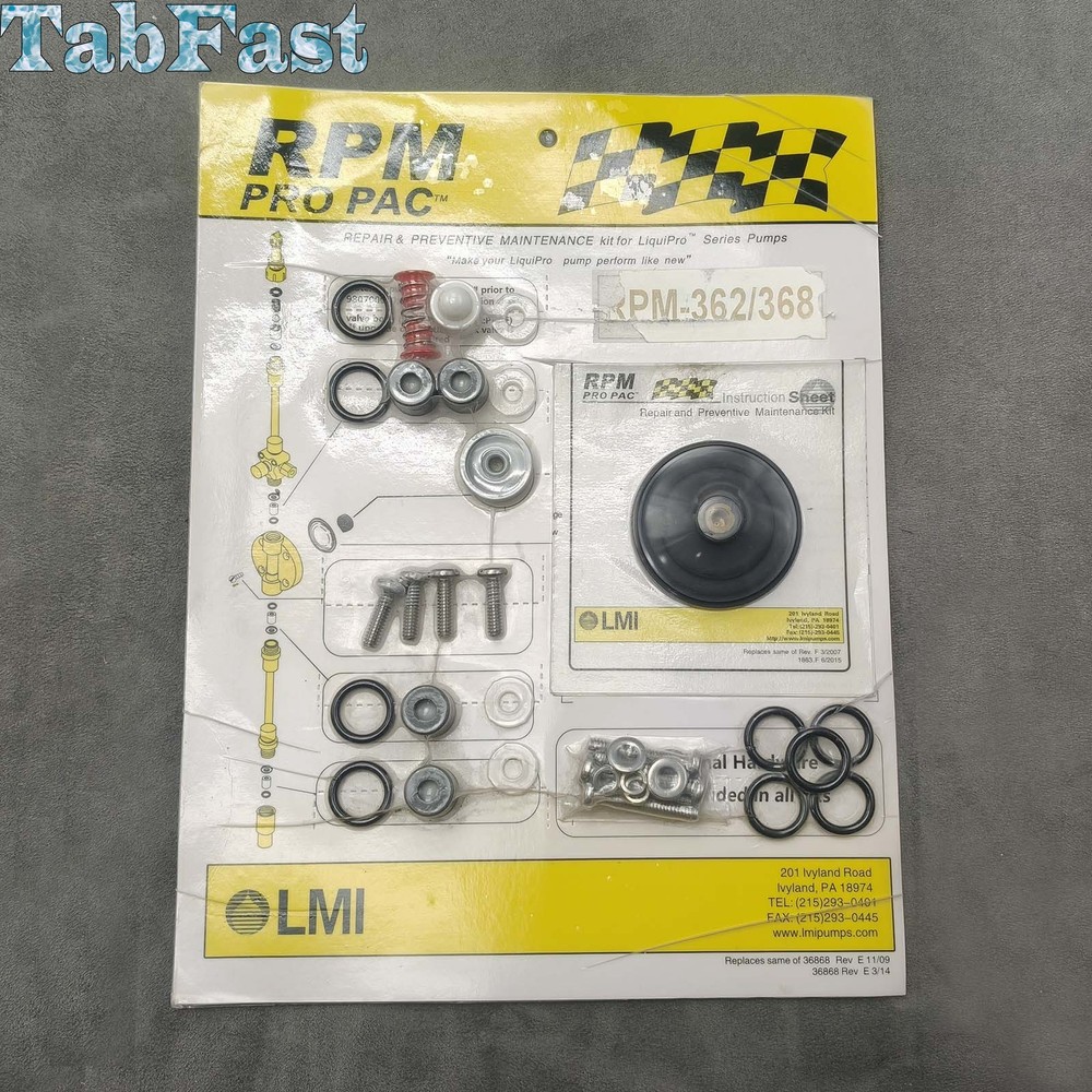New Electromagnetic Pump Diaphragm Dosing Pump Repair Kit RPM-362/368 for LMI