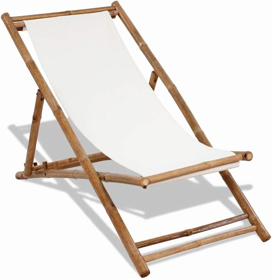 Bamboo Chaise Lounge Sun Chair Modern Style 1 for Outdoor Relaxation