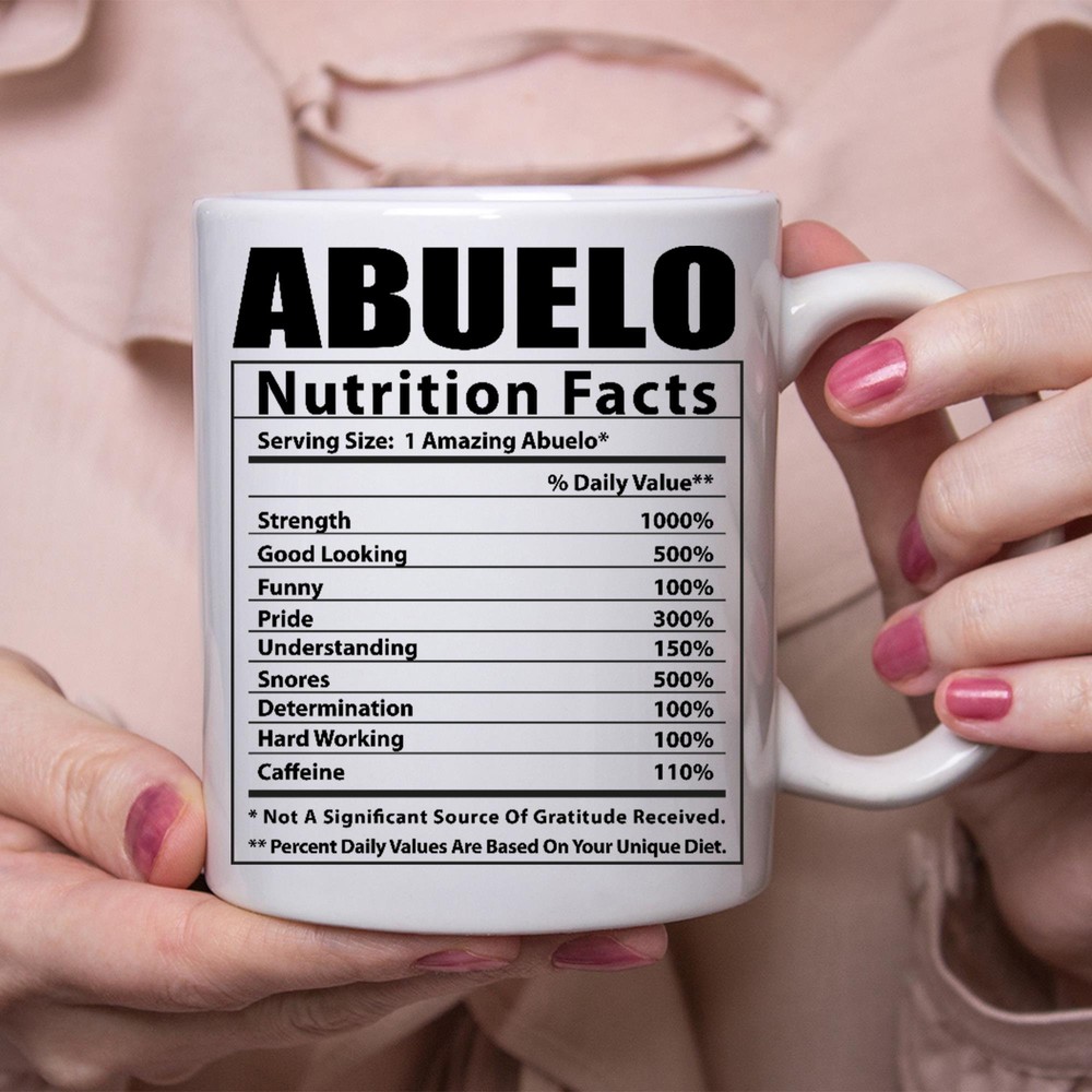 Funny Abuelo Coffee Mug with Nutritional Facts Design  -image