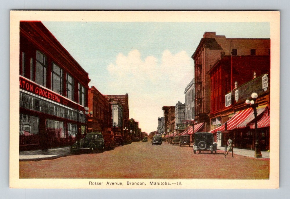 Canada- Manitoba Brandon Rosser Avenue Postal Old Card PC View Vintage Postcard