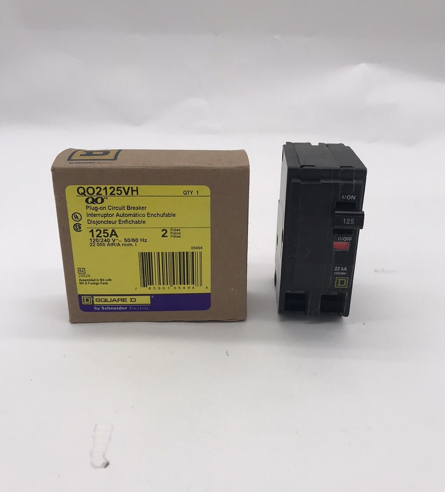 HOUSTON STOCK NEW SQUARE D QO2125VH TYPE QO 125 AMP 240V FREE 2 DAY AIR SHIPPING