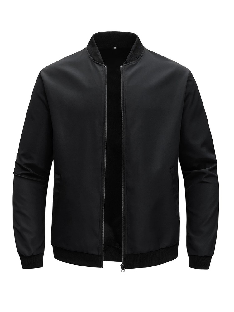 2025 Spring and Autumn New Baseball Collar Short Loose Solid Color Jacket Men's