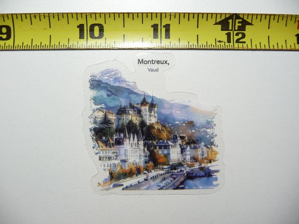 Monteux Vaud Switzerland travel sticker decal colorful vacation site view