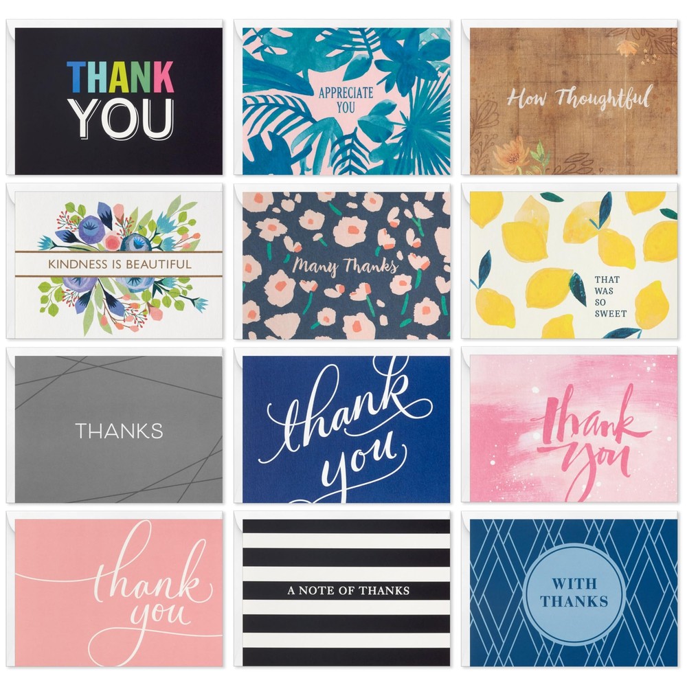 Hallmark Thank You Card Bulk Assortment (48 Blank Cards with Envelopes) for G...