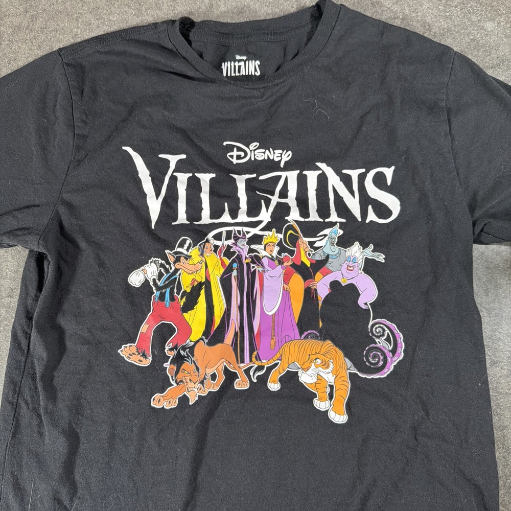 Disney Villains unite Black T-shirt Unisex Size Large Short Sleeve Preowned