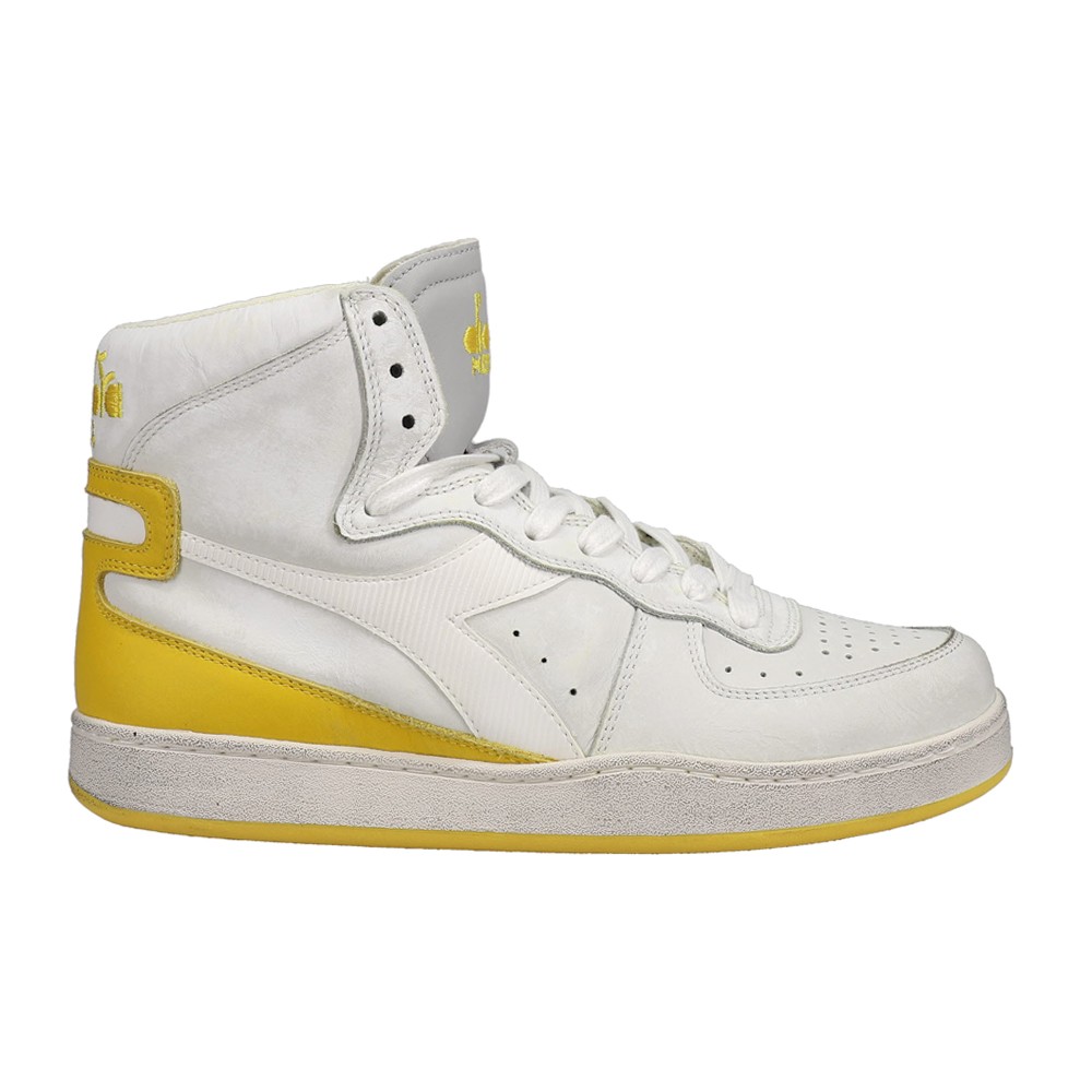 diadora Mi Basket Used High Top  Mens White Sneakers Casual Shoes 158569-C9326