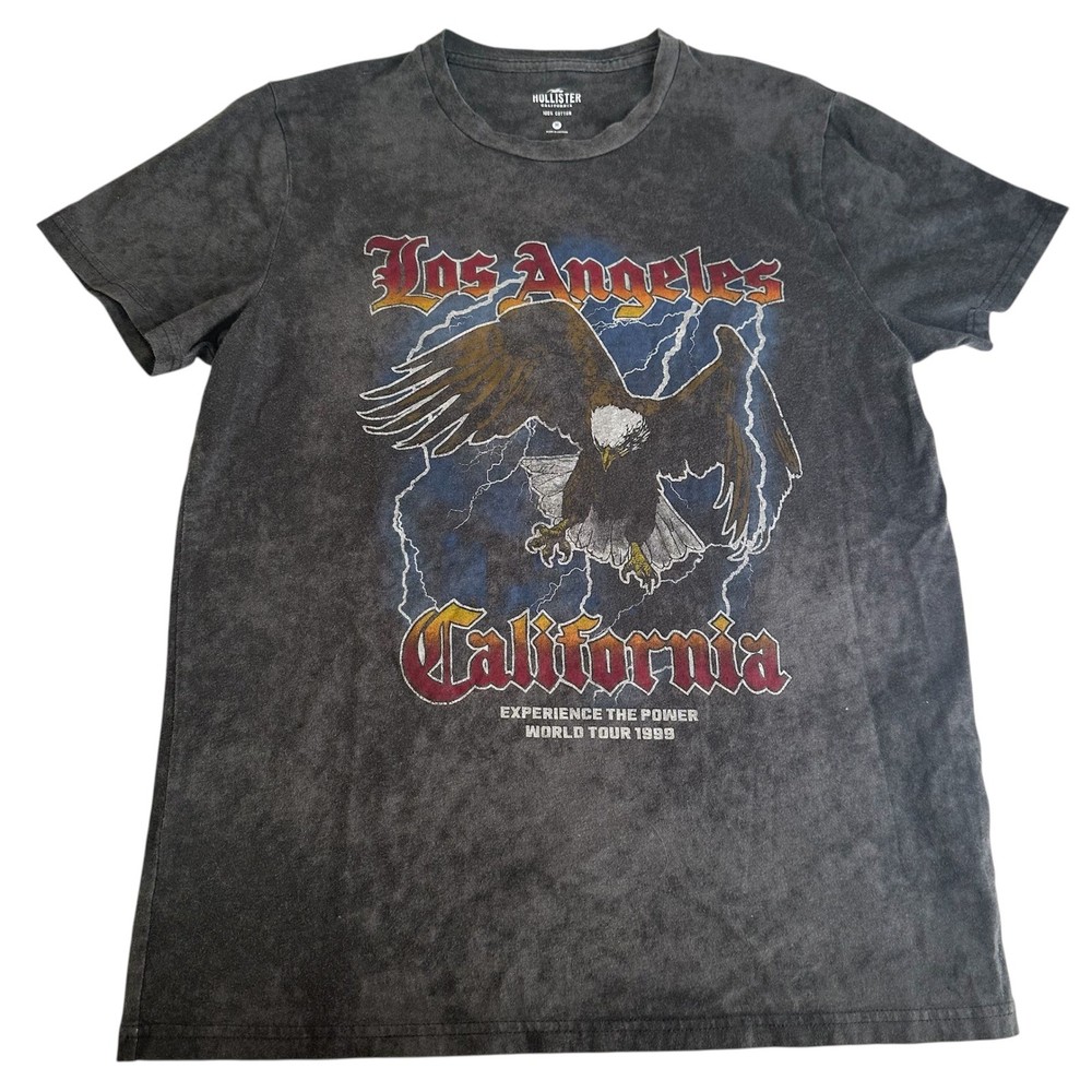 Hollister Los Angeles California Eagle World Tour 1999 Graphic T Shirt Medium