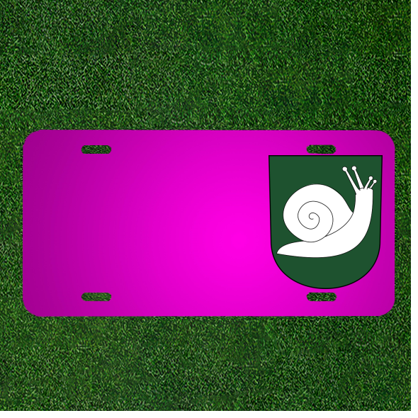 Custom Car License Plate with Snail Symbol for Personalized Slow Driving Message