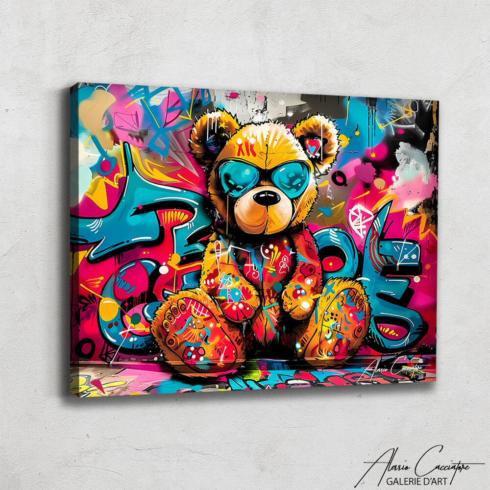 Graffiti Art Canvas Framed Street Art Pop Culture Wall Art Abstract Modern Art-image