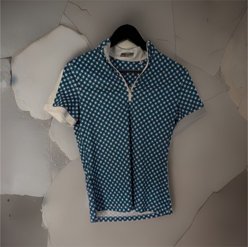 Callaway Opti-Dri Women's Blue Geometric Golf Polo Shirt Size S