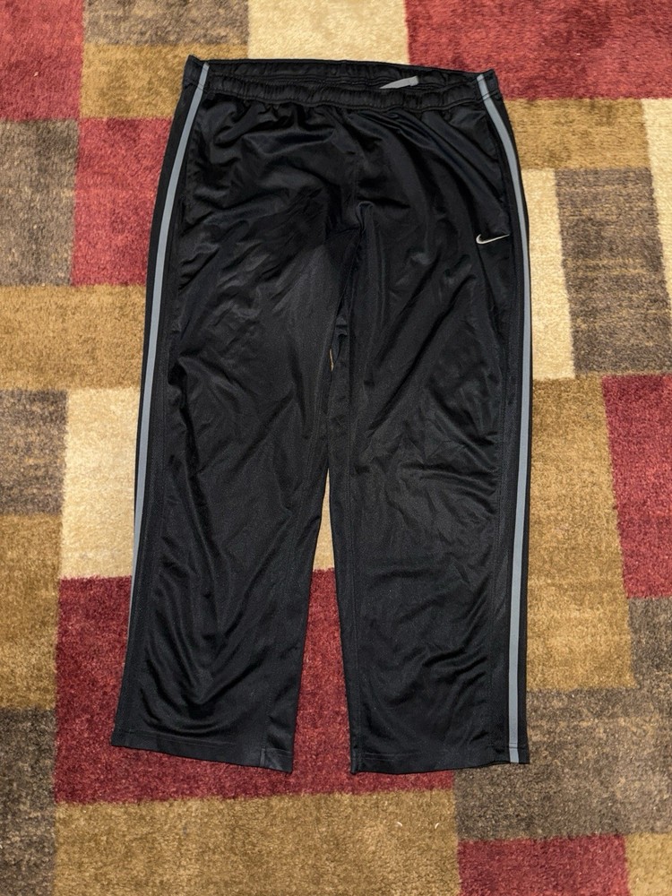 Nike Men’s Baggy Track Pants Size XXL Black Y2K Streetwear Wide Leg Sweatpants