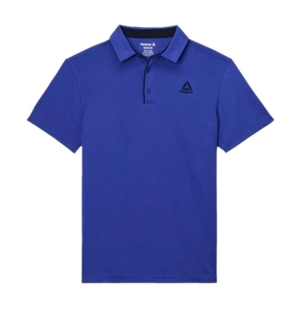 Reebok Men's Performance Polo Shirt Large Dazzling Blue  Golf Activewear NWT