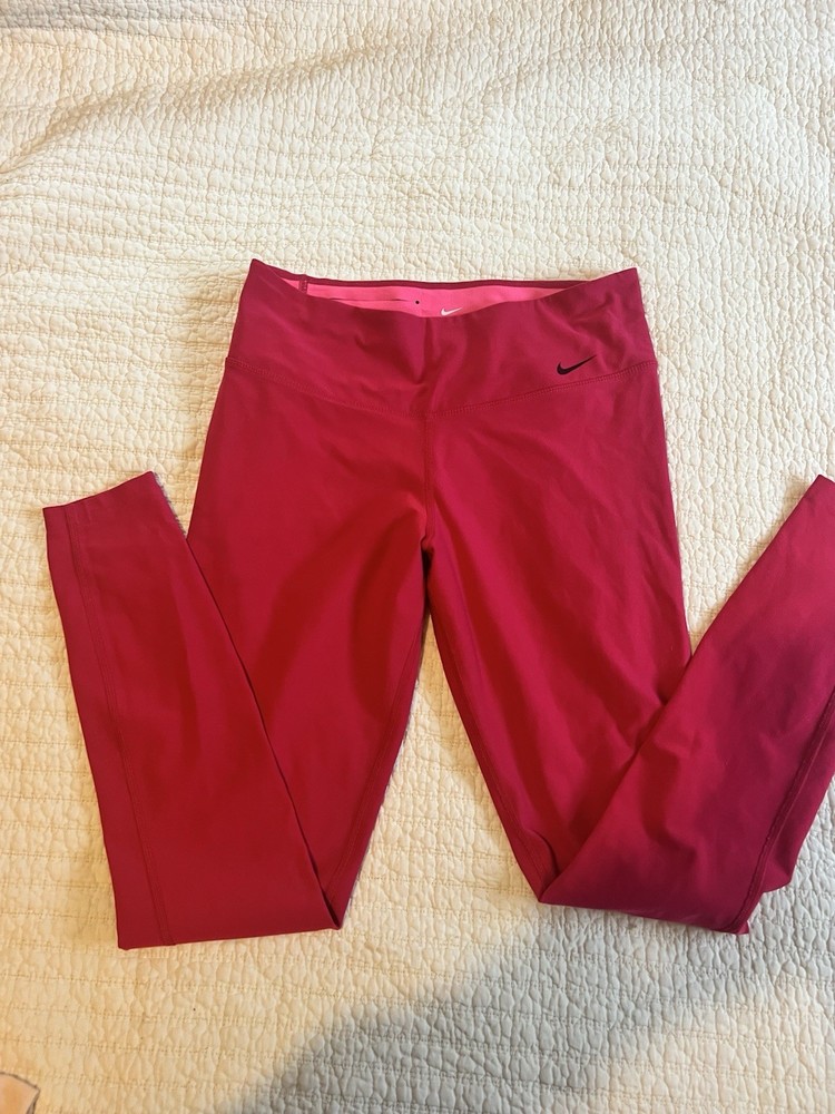 Nike Women's Leggings Size M Red Dry Fit