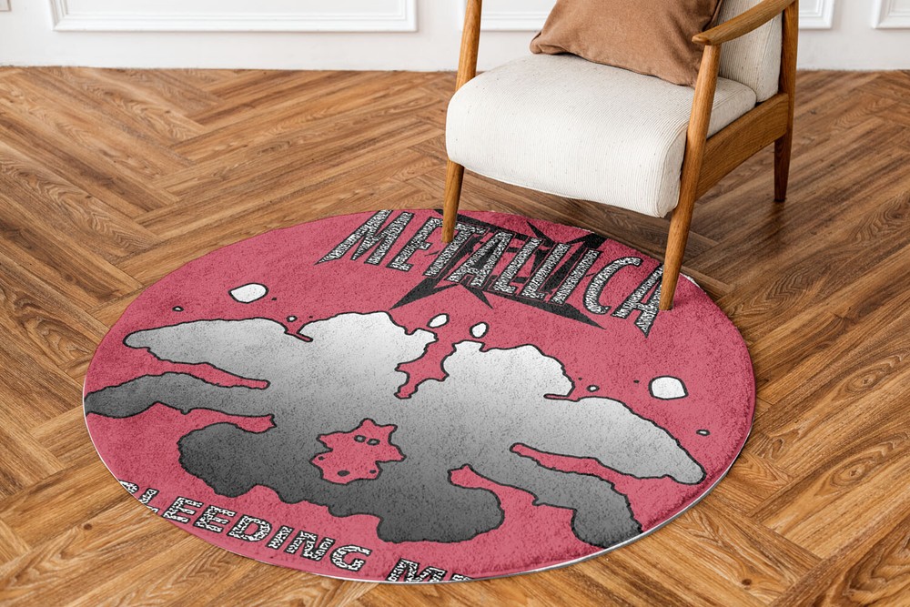 Metallica Rug Bleeding Me Album Art Round Rug Home Decor Fan-made 24-47in For