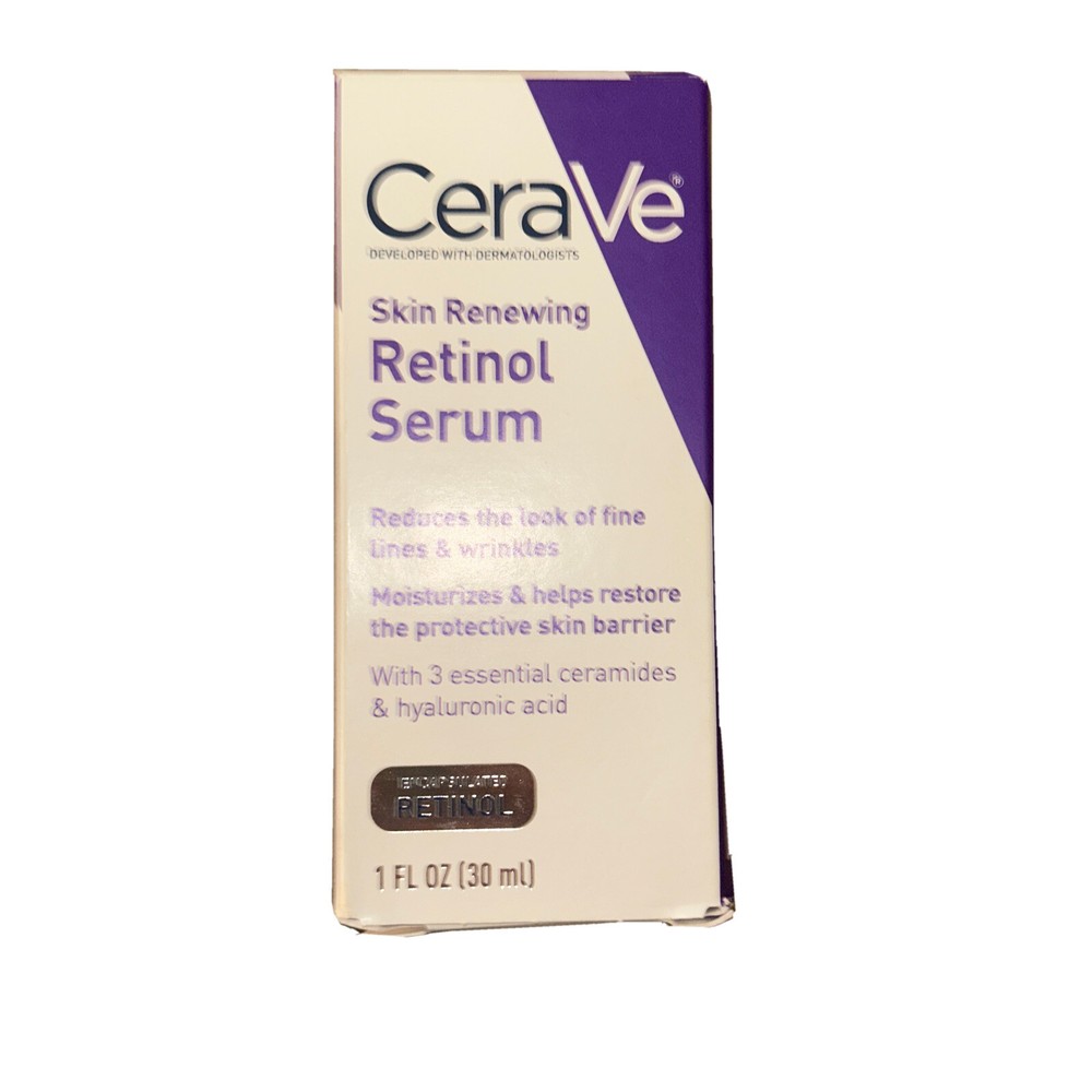 CeraVe Skin Renewing Retinol Face Cream Serum w/ Ceramides & Hyaluronic Acid 1oz