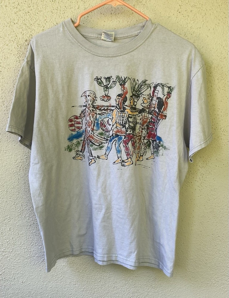 1990s Native American ledger-style art graphic T-shirt Size large Y2K