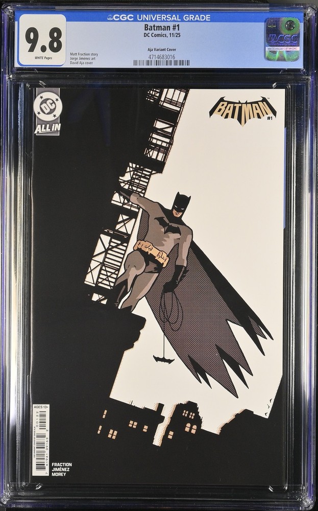 Batman 1 CGC 9.8 Aja Variant Cover