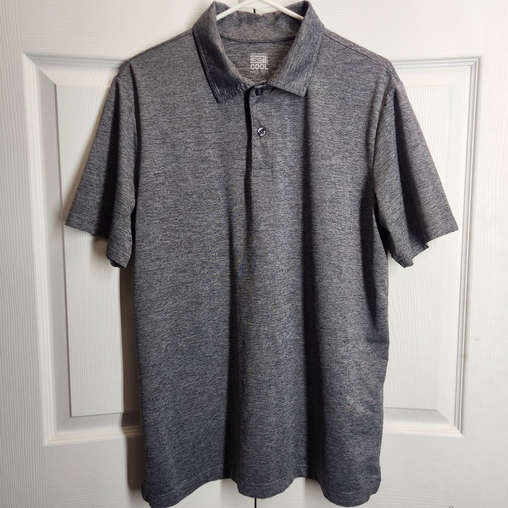 Weather Proof 32 Degrees Cool Polo Shirt Men's Size L Short Sleeve Gray