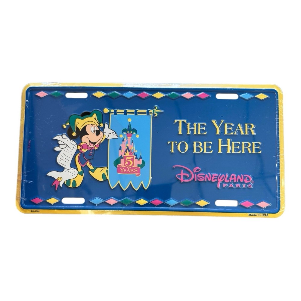 Disneyland Paris 5th Anniversary License Plate The Year To Be Here Sealed