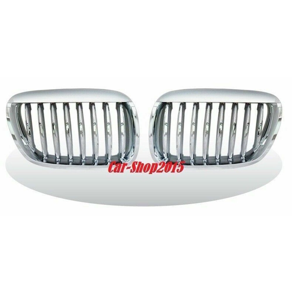 Chrome + Silver Front Hood Grille For BMW E53 X5 5D Hatchback 99-03 Pre-Facelift