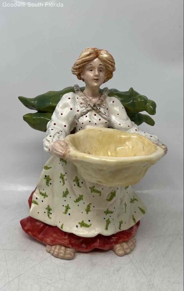 Blue Sky Clayworks Decorative Garden Fairy Ceramic Figurine With Basket