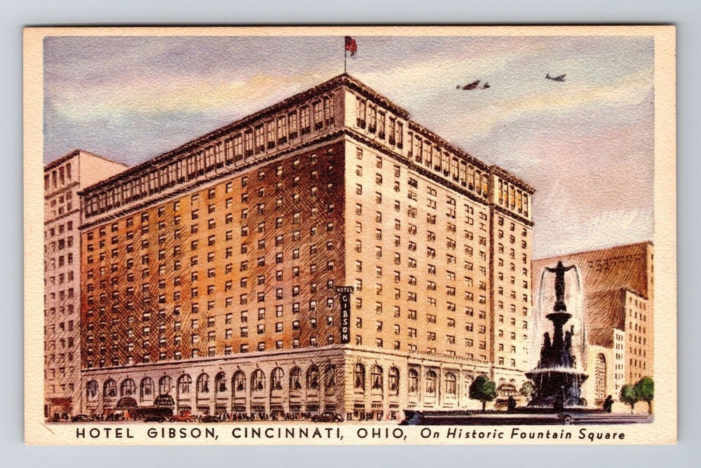 Cincinnati OH-Ohio, Hotel Gibson, Advertising, Vintage Postcard