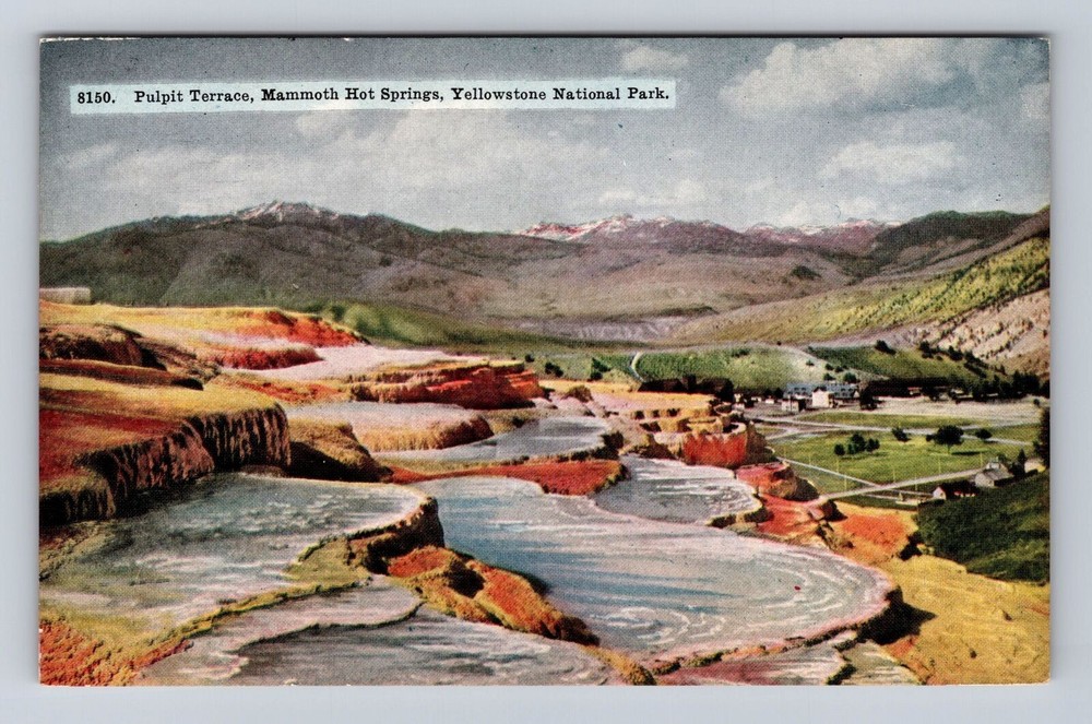 Yellowstone National Park, Pulpit Terrace, Series #8150, Vintage Postcard