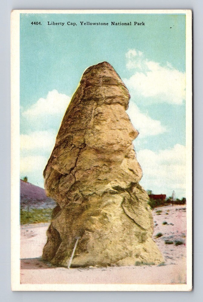 Yellowstone National Park, Liberty Cap, Series #4404, Antique, Vintage Postcard