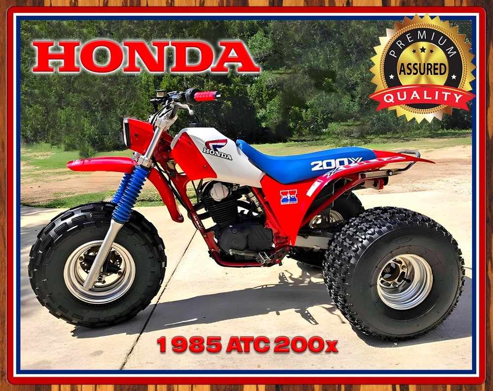 1985 Honda ATC 200x - Restored - Metal Sign 11 x 14