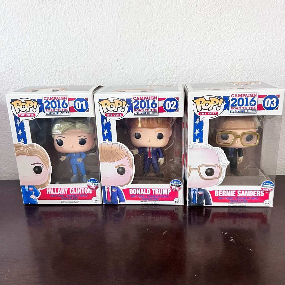 Funko Pop The Vote 2016 Lot: Clinton, Trump & Sanders Set of 3