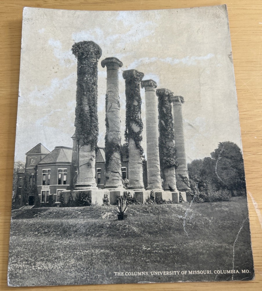 UNIVERSITY OF MISSOURI COLUMBIA MO. THE COLUMNS VINTAGE POSTCARD Albertype Card