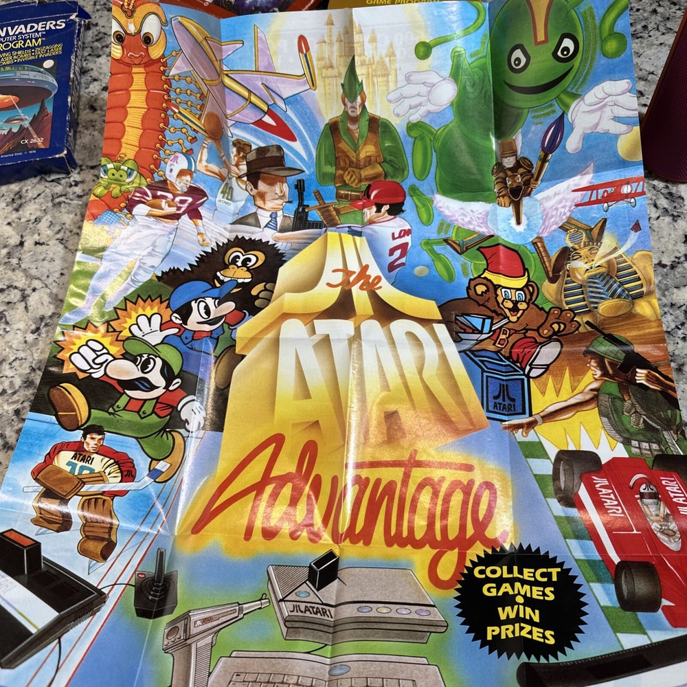 Atari 7800 Advantage Poster 1980s Video Game Promo Art Collect All 59 Titles