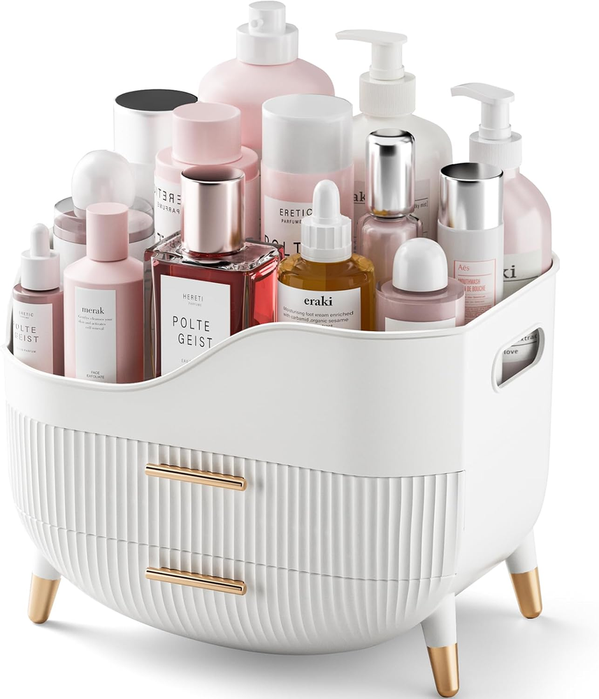 Makeup Organizer with Drawers,Skincare Organizer for Vanity,Storage Box with Han