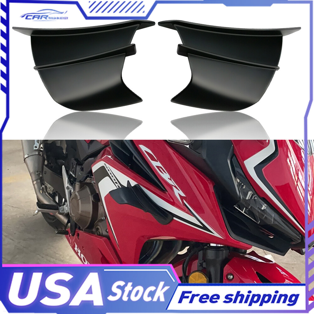 Motorcycle 2X Side Winglets Air Spoiler Deflector Wing Kit Black For for YAMAHA