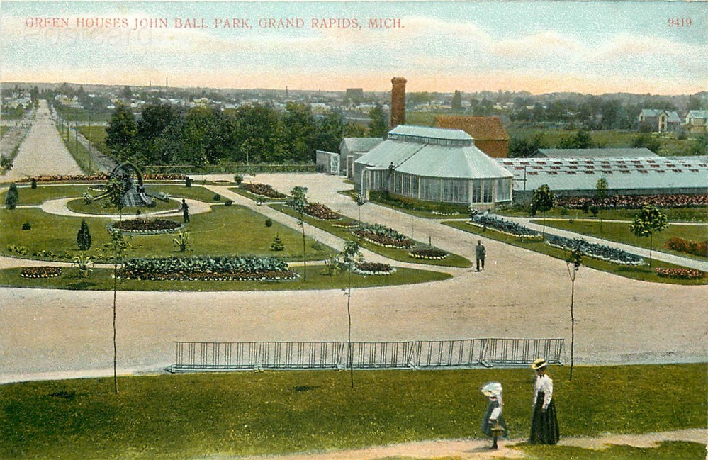 MI, Grand Rapids, Michigan, John Ball Park, Green Houses, Will P. Canaan No 9419