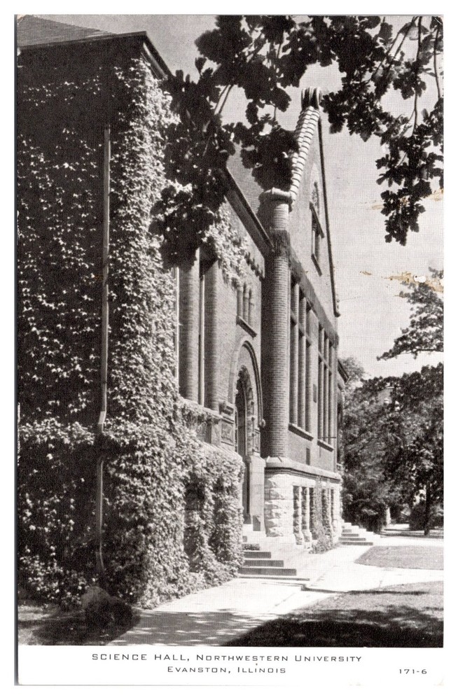 Science Hall Northwestern University Evanston IL Vintage Postcard C.R. Childs