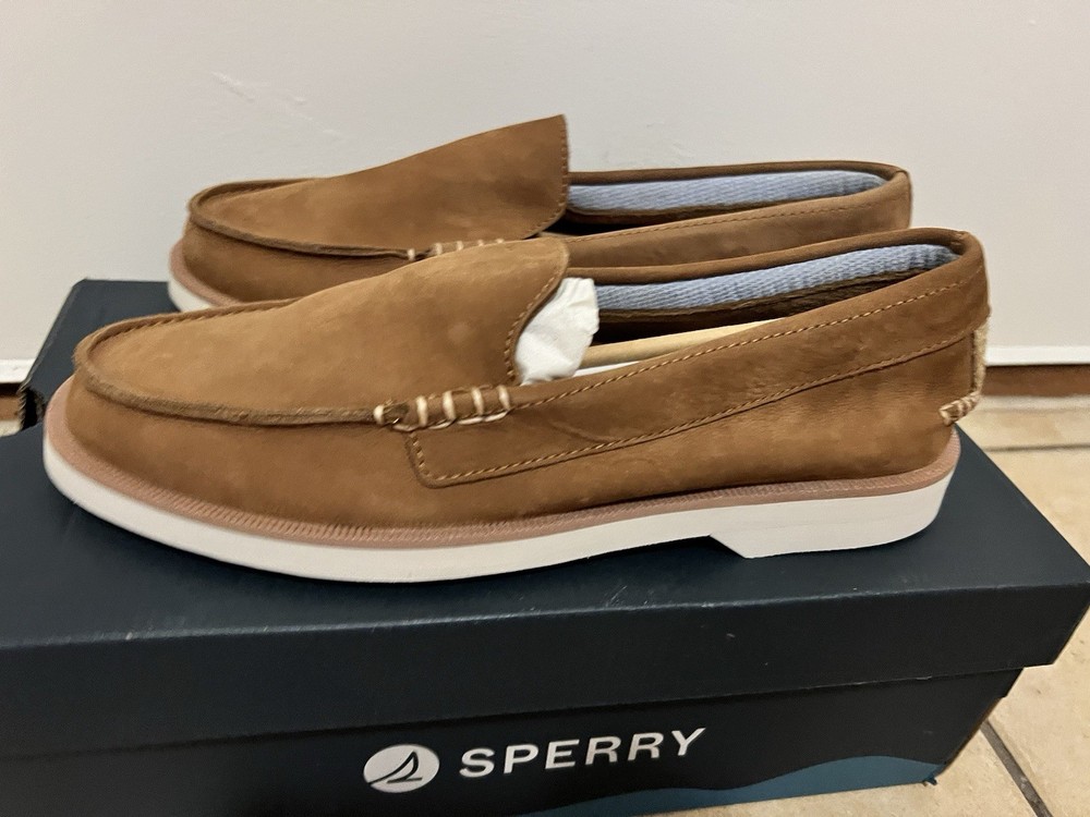 Sperry A/O Ven Nubuck Tan Men’s Loafer Slip-On Round Toe US 9 EU 42 M
