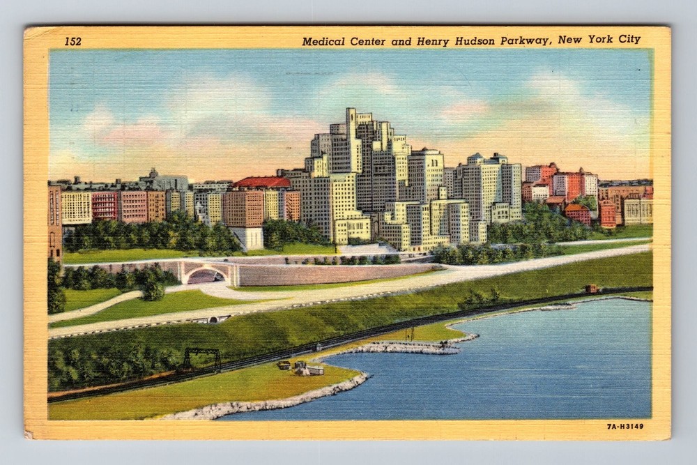 New York City NY-Medical Center And Henry Hudson Parkway Vintage c1948 Postcard