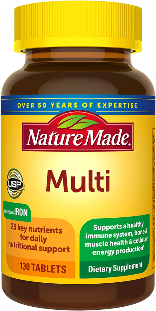 Multivitamin Tablets with Iron, Multivitamin for Women and Men for Daily Nutriti