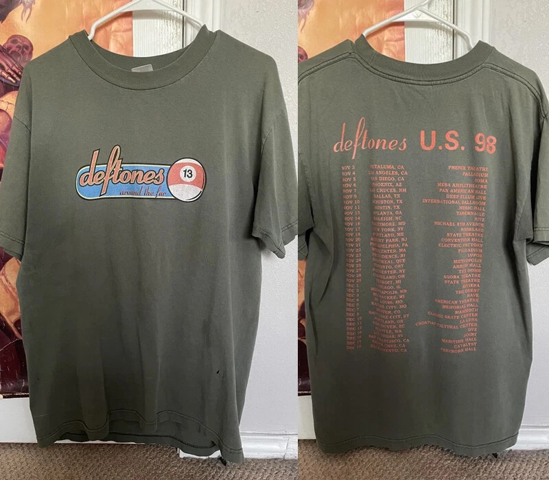 98 Around the Fur Tour Deftones Short sleeve 2 sided T shirt Unisex
